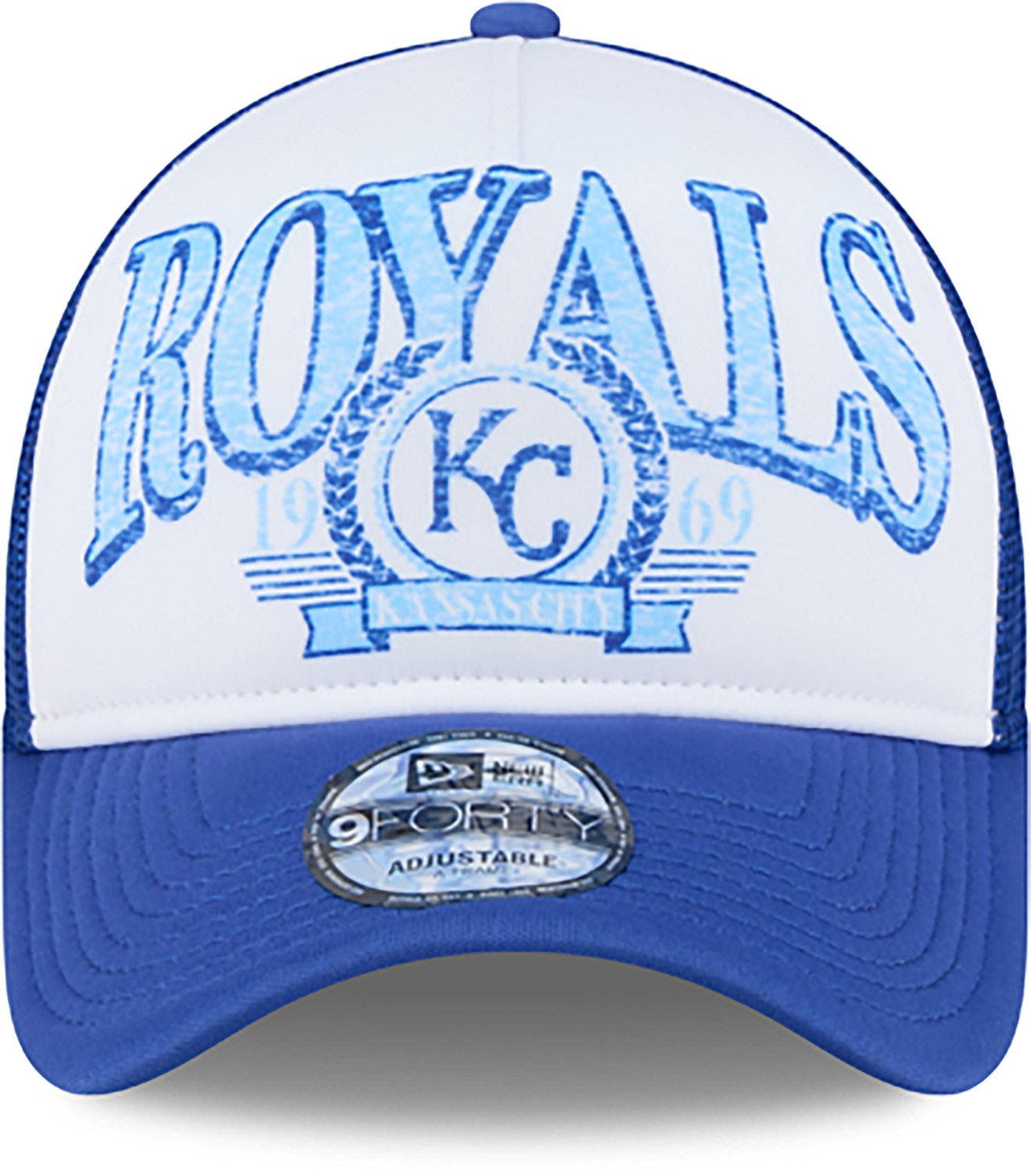 New Era Adults' Kansas City Royals Distressed 9FORTY A-Frame Trucker Cap - view number 3