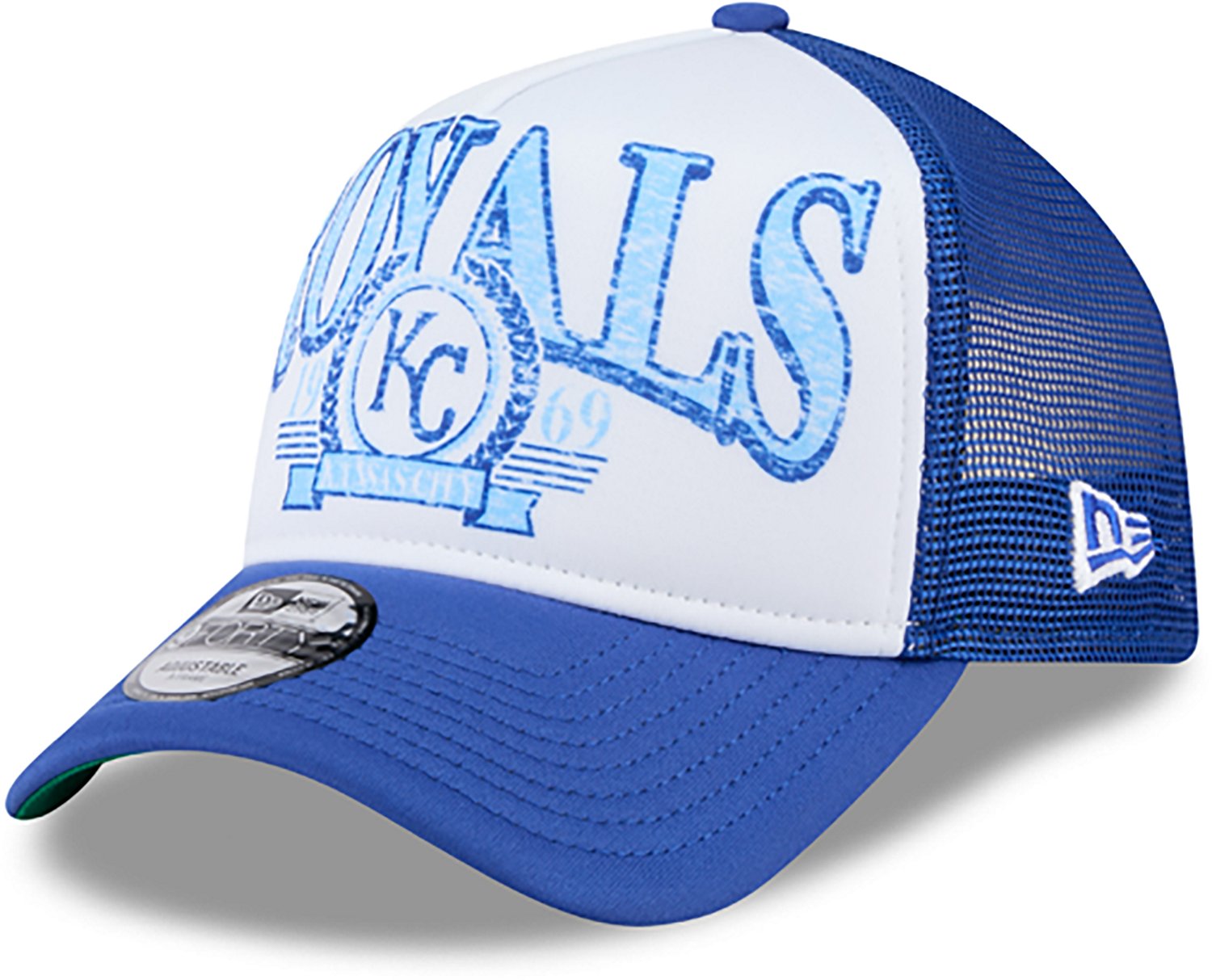 New Era Adults' Kansas City Royals Distressed 9FORTY A-Frame Trucker Cap - view number 5