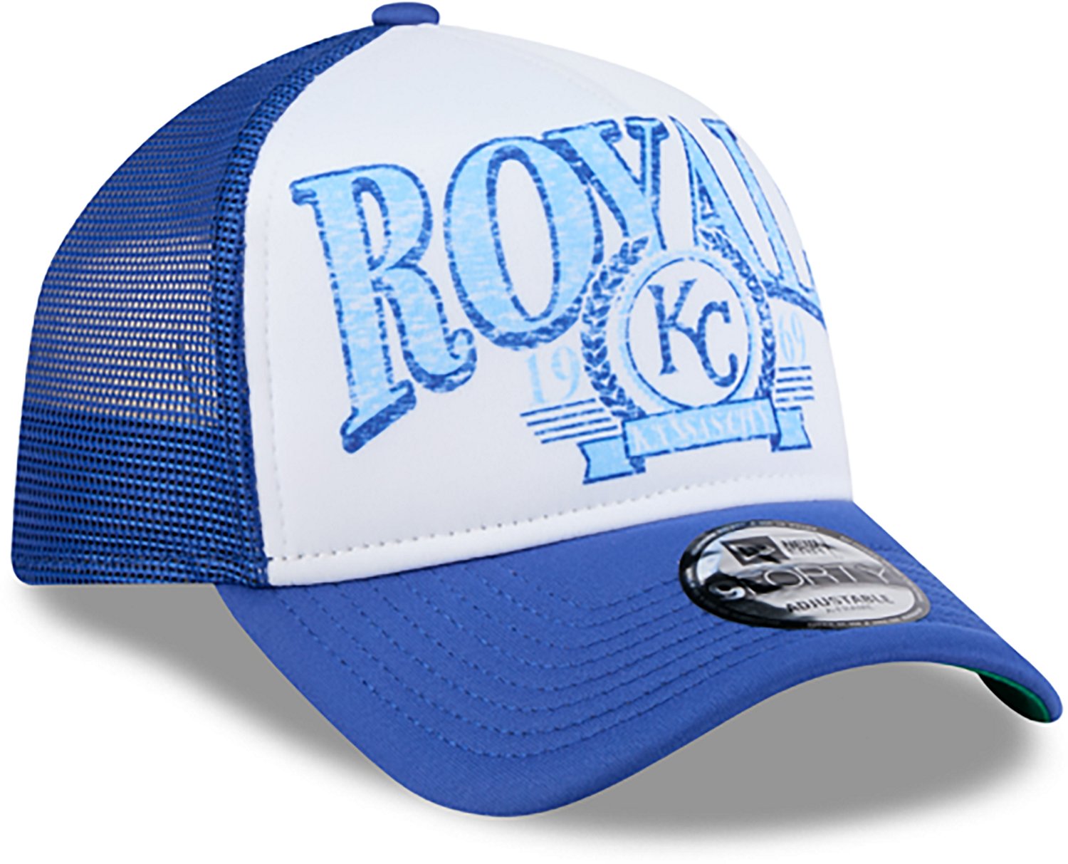 New Era Adults' Kansas City Royals Distressed 9FORTY A-Frame Trucker Cap - view number 6