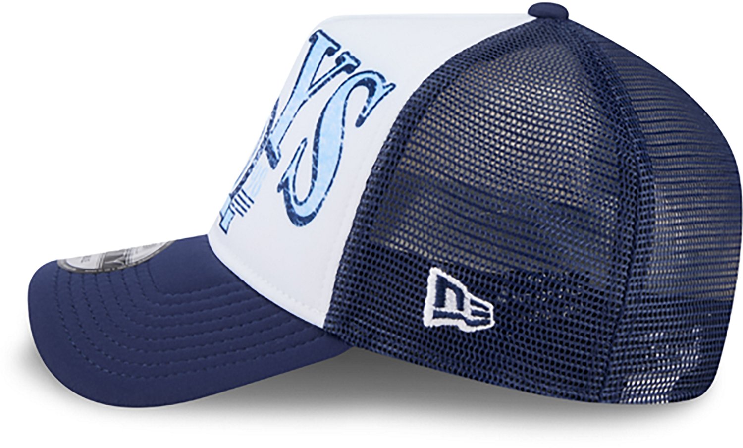 New Era Adults' Tampa Bay Rays Distressed 9FORTY A-Frame Trucker Cap                                                             - view number 5