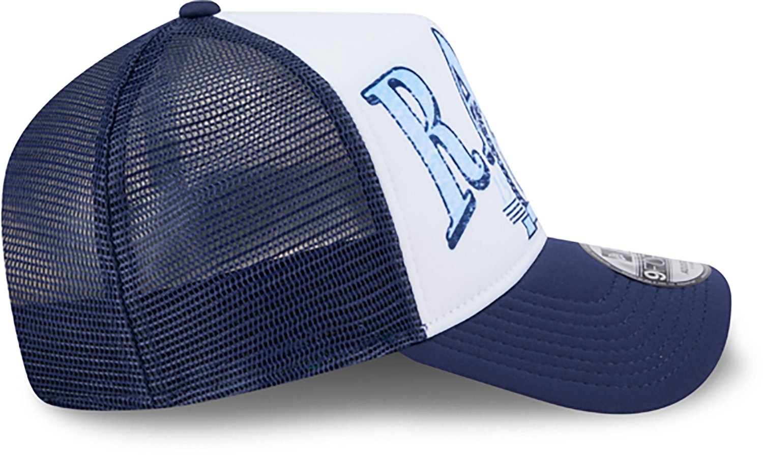 New Era Adults' Tampa Bay Rays Distressed 9FORTY A-Frame Trucker Cap                                                             - view number 6
