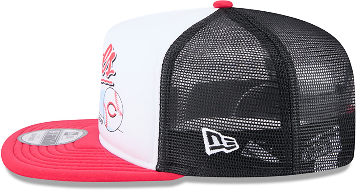New Era Adults' Cincinnati Reds Retro Script 9FIFTY A-Frame Trucker Cap - view number 5