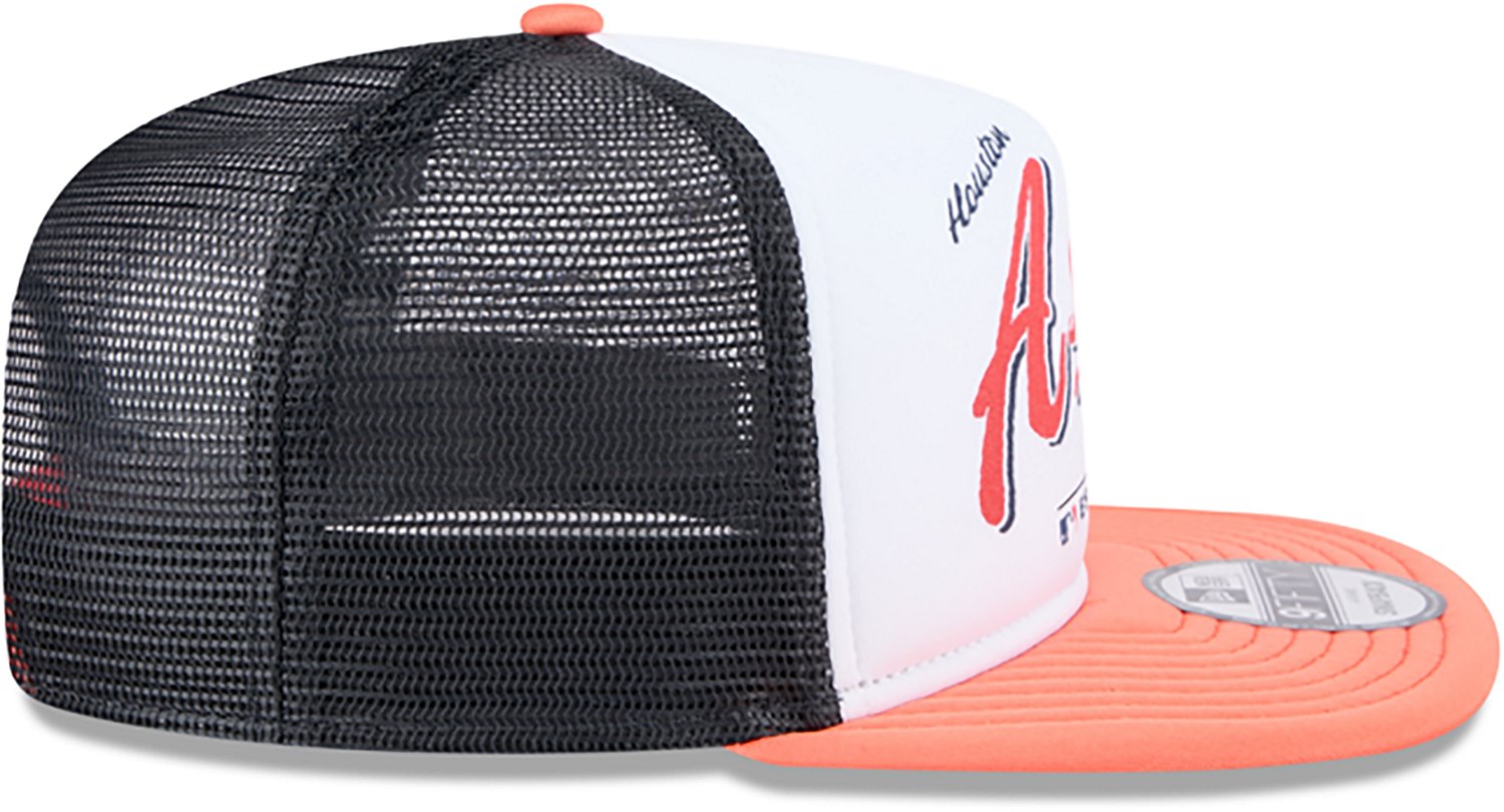 New Era Adults' Houston Astros Retro Script 9FIFTY A-Frame Trucker Cap - view number 6