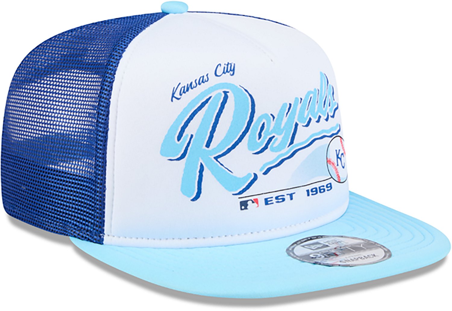 New Era Adults' Kansas City Royals Retro Script 9FIFTY A-Frame Trucker Cap - view number 4
