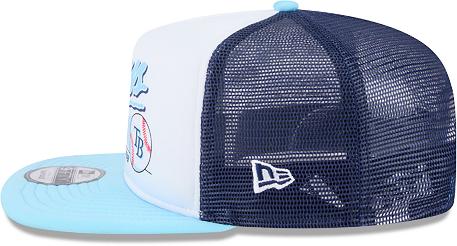 New Era Adults' Tampa Bay Rays Retro Script 9FIFTY A-Frame Trucker Cap