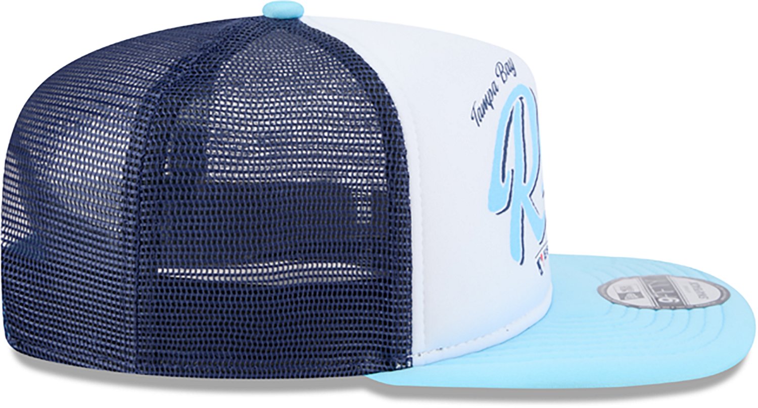 New Era Adults' Tampa Bay Rays Retro Script 9FIFTY A-Frame Trucker Cap - view number 6