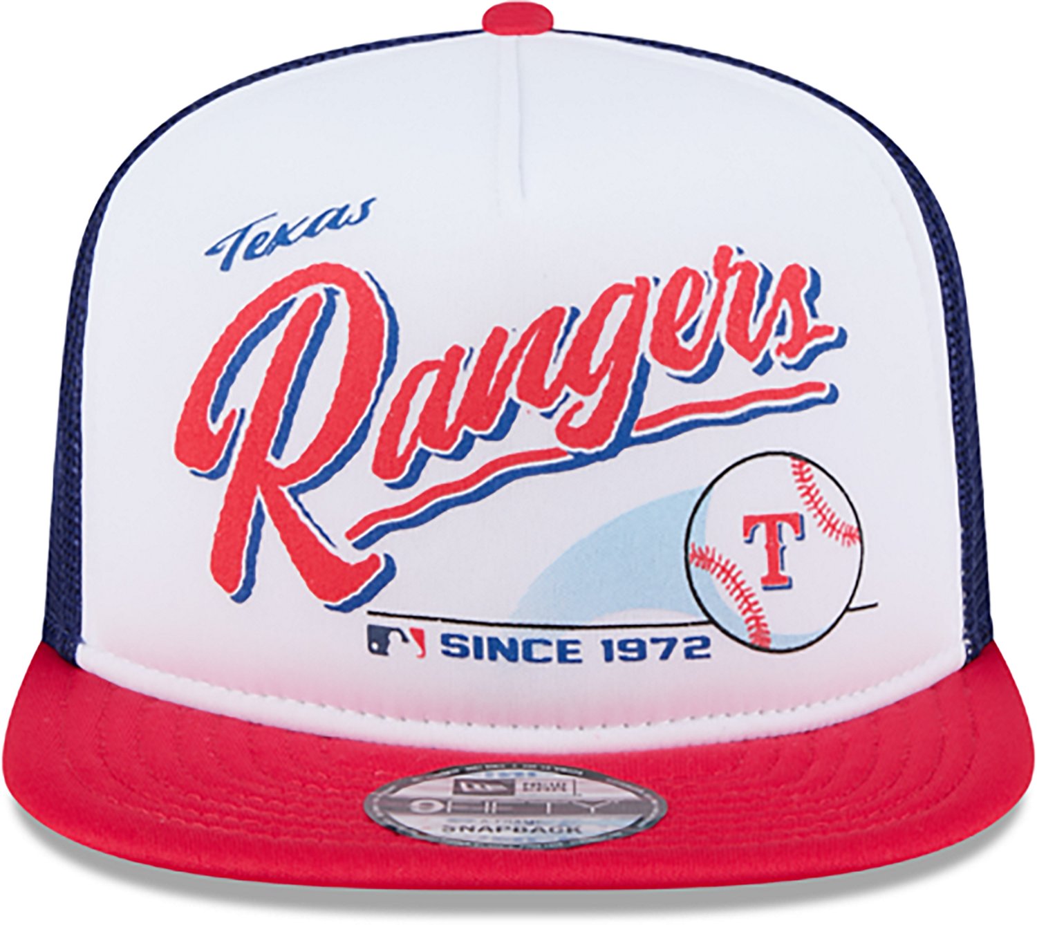New Era Adults' Texas Rangers Retro Script 9FIFTY A-Frame Trucker Cap - view number 3
