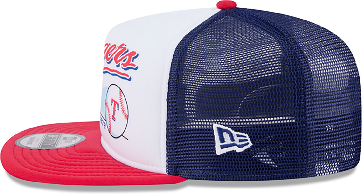 New Era Adults' Texas Rangers Retro Script 9FIFTY A-Frame Trucker Cap - view number 7