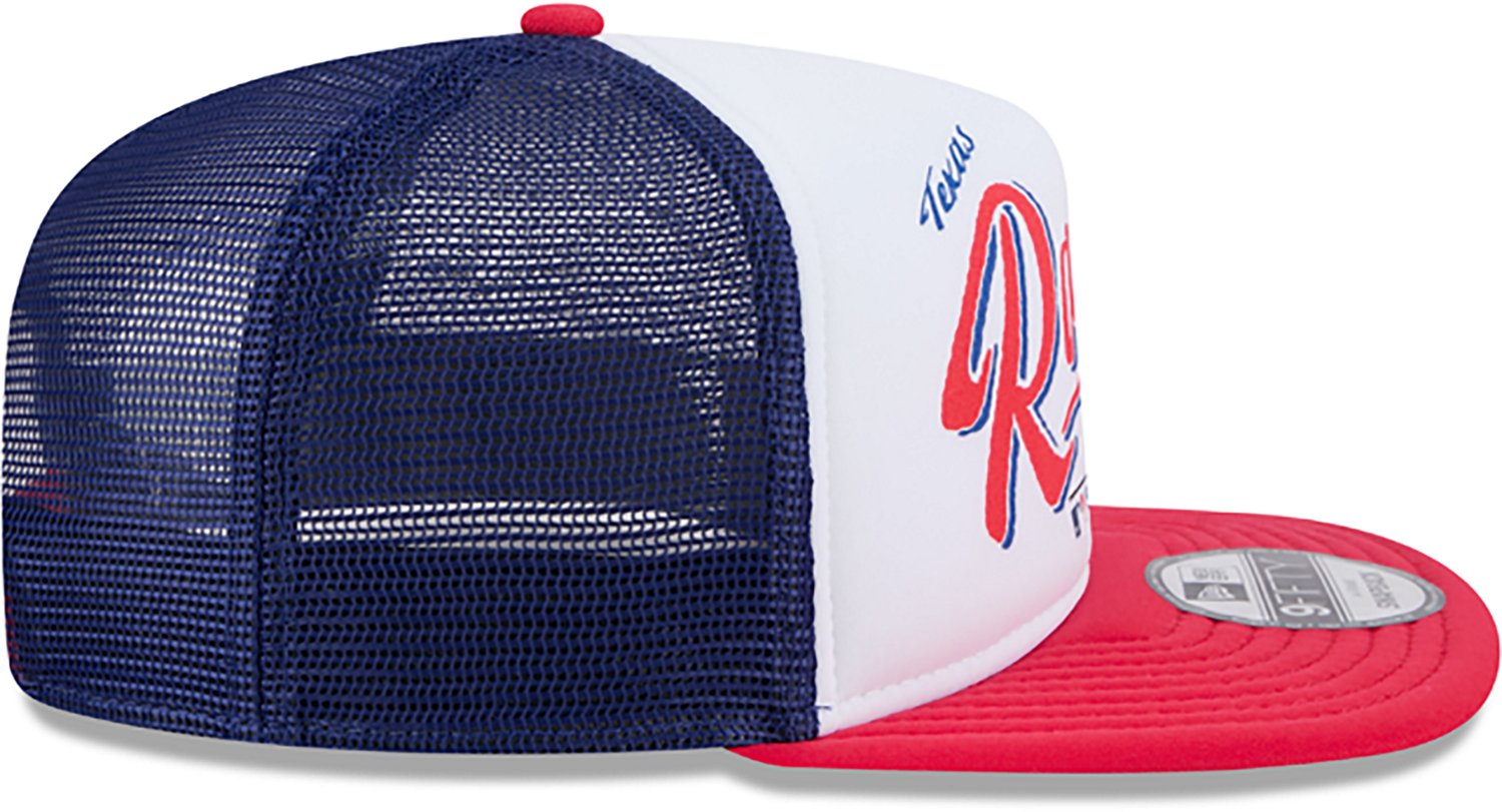New Era Adults' Texas Rangers Retro Script 9FIFTY A-Frame Trucker Cap - view number 8
