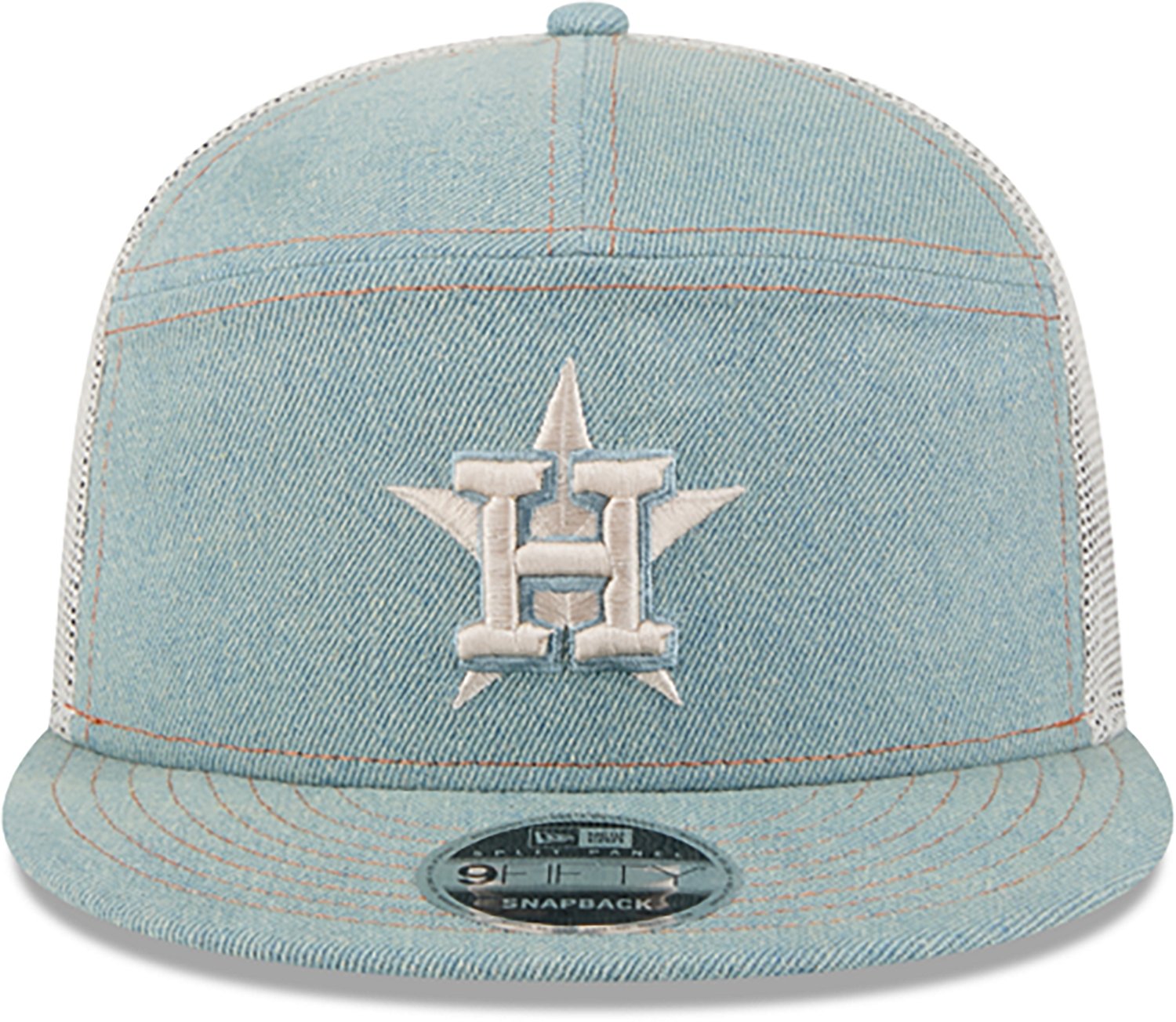 New Era Men's Houston Astros Split Panel Denim 9FIFTY Cap                                                                        - view number 1