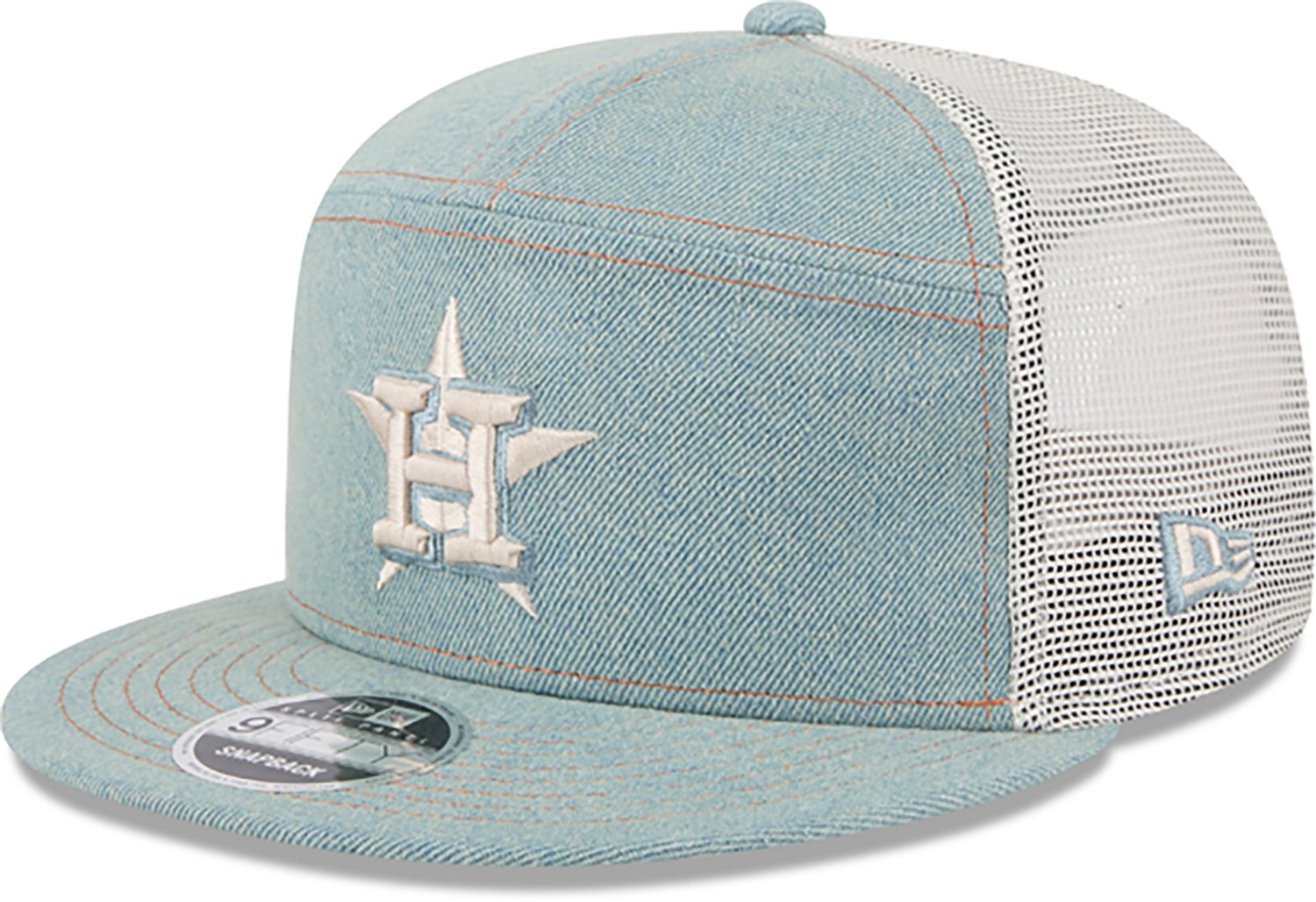 New Era Men's Houston Astros Split Panel Denim 9FIFTY Cap                                                                        - view number 3
