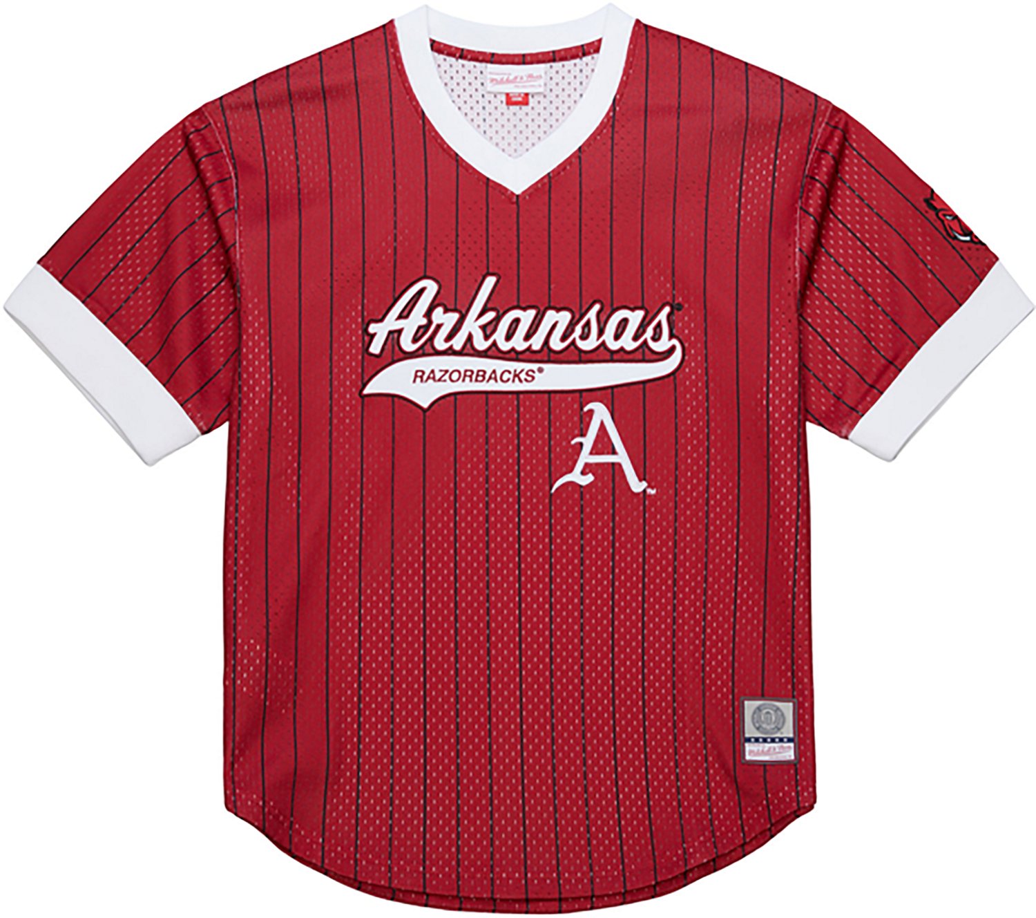 Mitchell & Ness Men's Arkansas Double Play Primary Logo Baseball Jersey