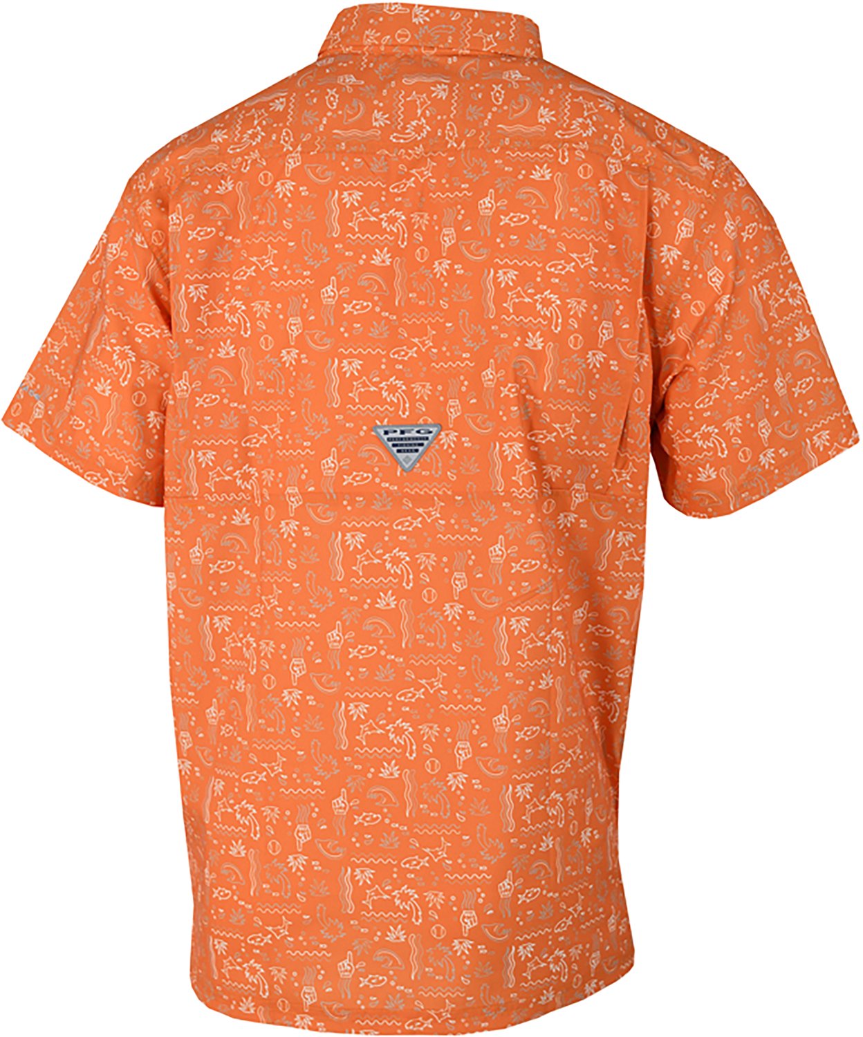 Columbia Sportswear Men's Houston Astros Fish Fan Print Super Slack Tide Button Down Shirt - view number 2