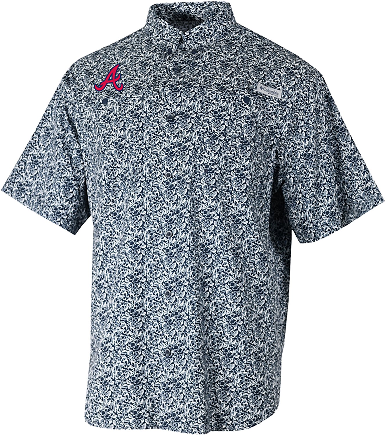 Columbia Sportswear Men's Atlanta Braves Floral Short Sleeve Tamiami Shirt - view number 3