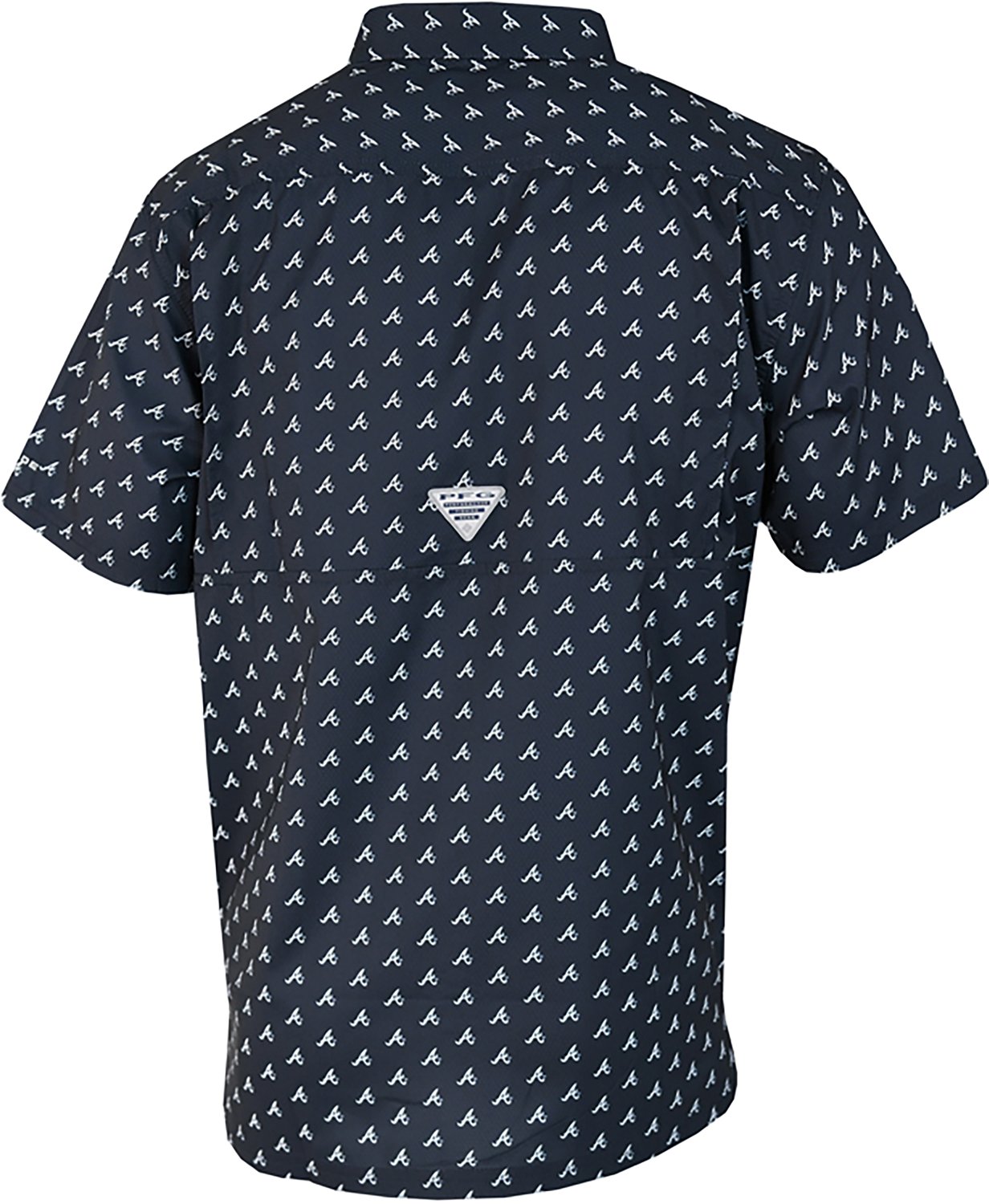 Columbia Sportswear Men's Atlanta Braves Micro Logo Super Slack Tide Primary Short Sleeve Shirt                                  - view number 2