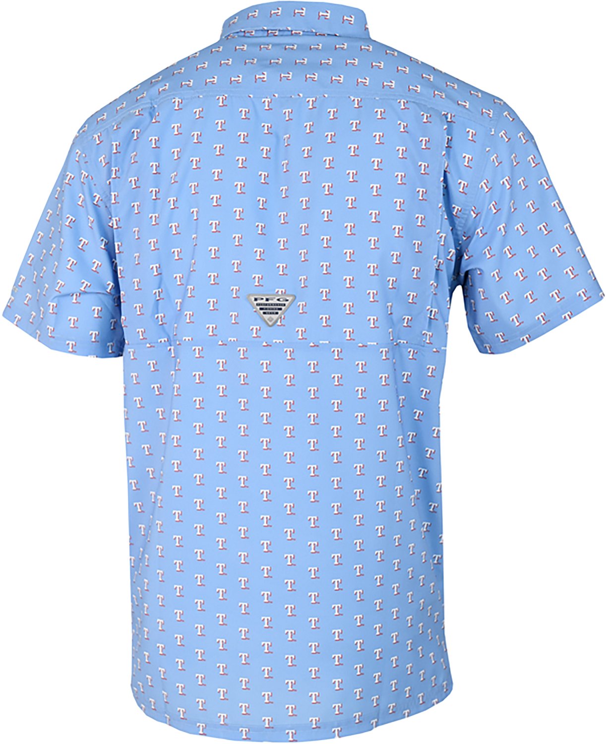 Columbia Sportswear Men's Texas Rangers Micro Logo Super Slack Tide Short Sleeve Shirt - view number 4