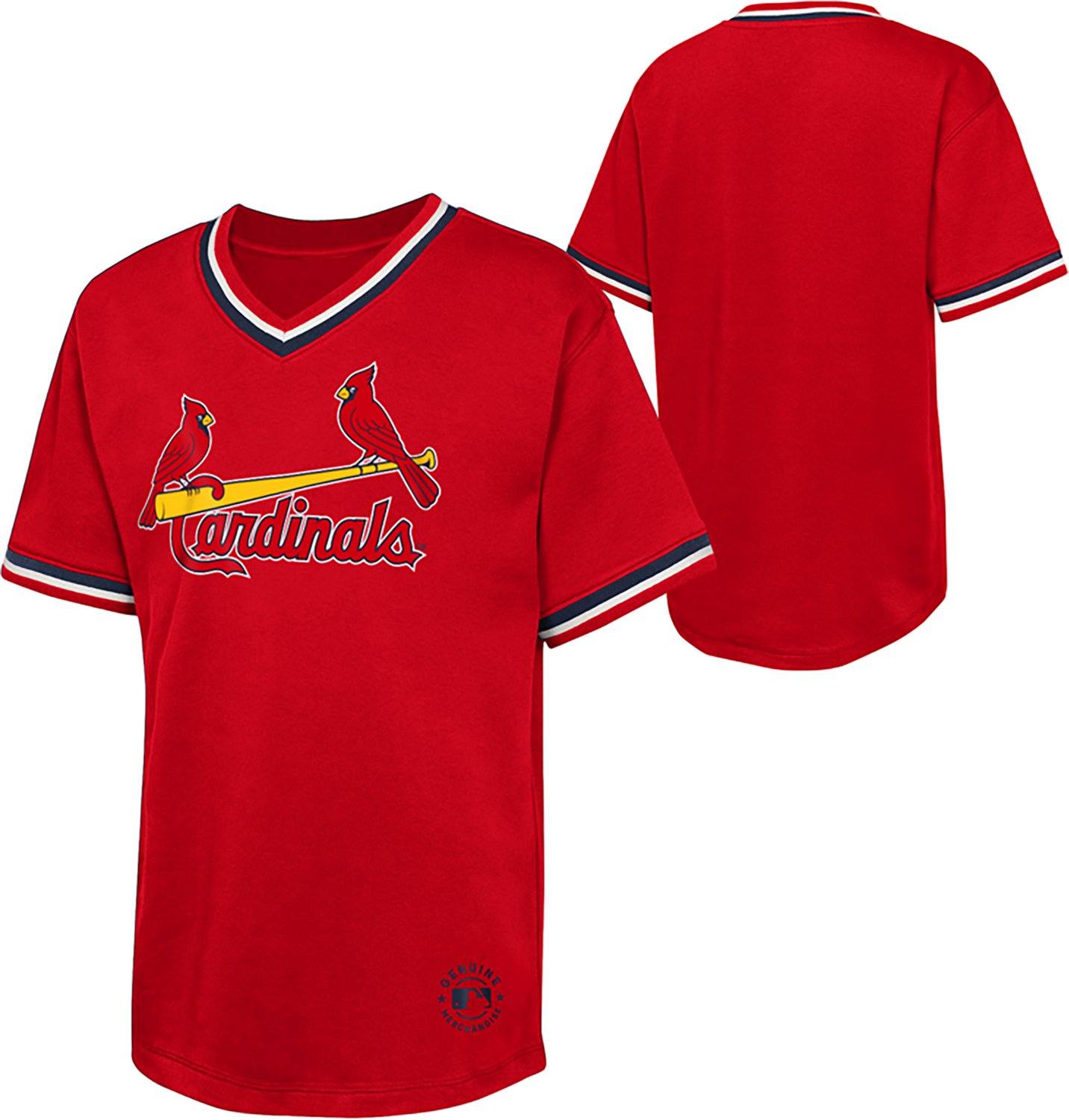 Outerstuff Youth Cardinals Relief Pitcher Colorblock V-neck T-shirt - view number 3