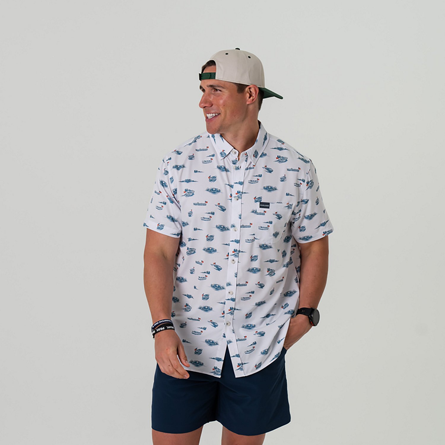 BURLEBO Men's Performance Button-Up Short Sleeve Shirt                                                                           - view number 3