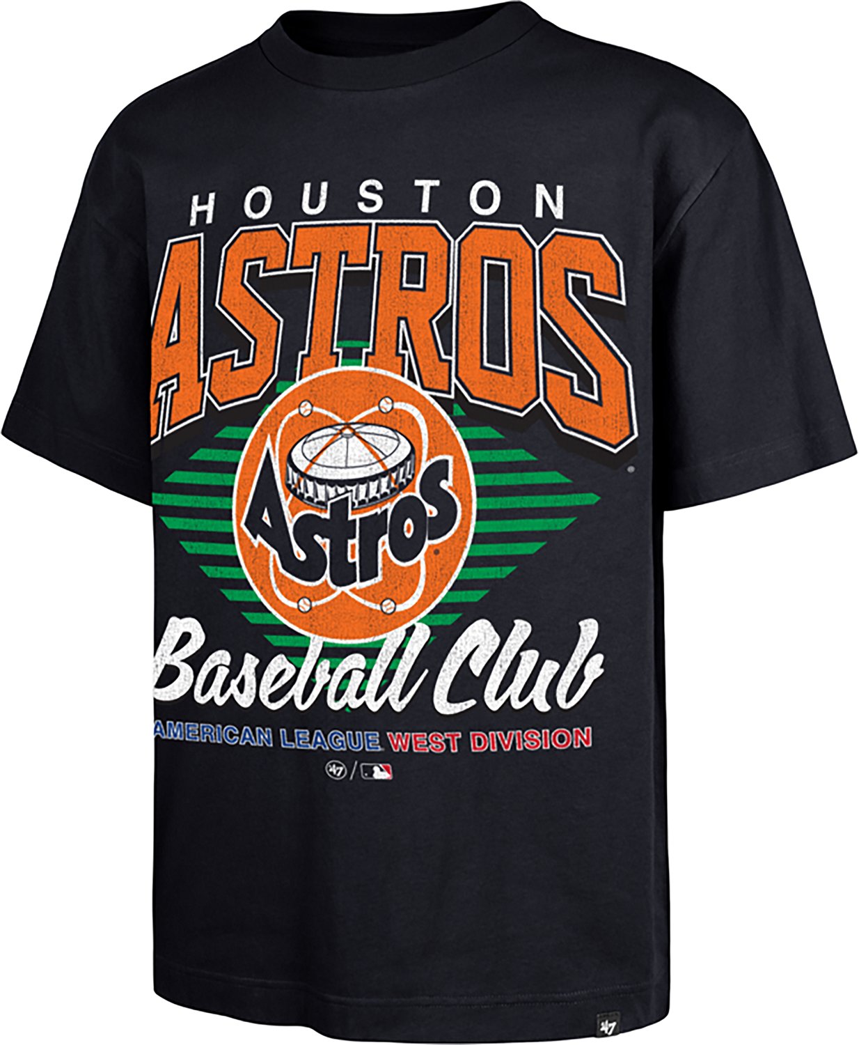 '47 Men's Houston Astros Extended Play Foundation Short Sleeve T-shirt