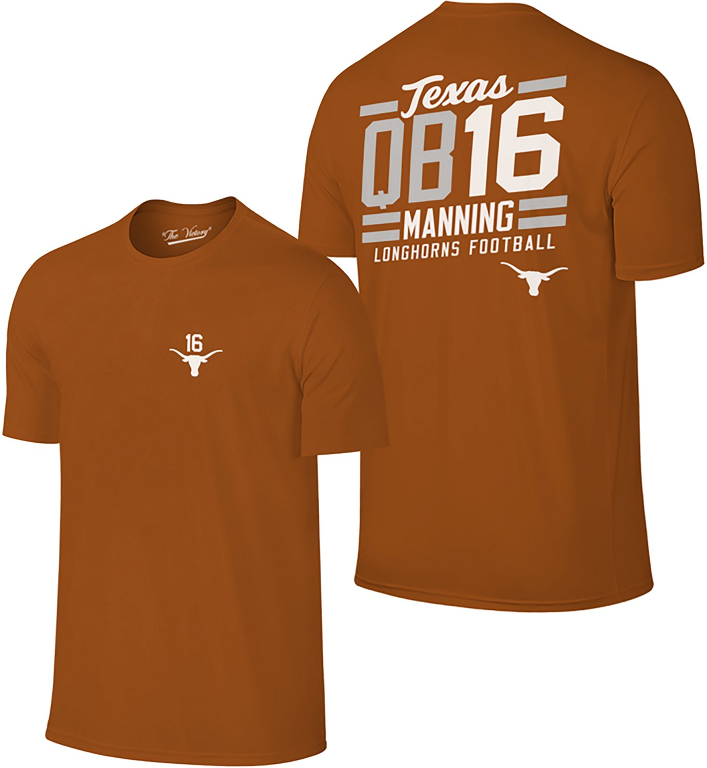 The Victory Men's Texas Longhorns A. Manning Slant QB16 Double Sided Short Sleeve T-shirt - view number 3