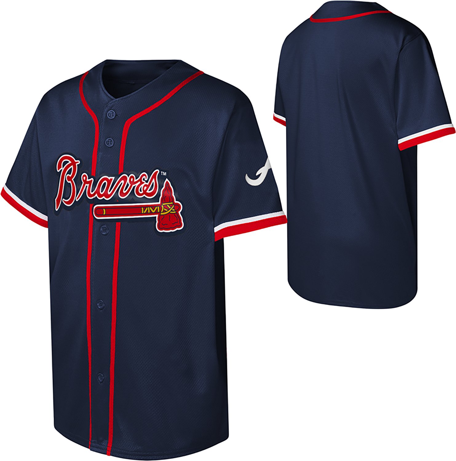 Outerstuff Boys' Atlanta Braves Fashion Baseball Jersey                                                                         