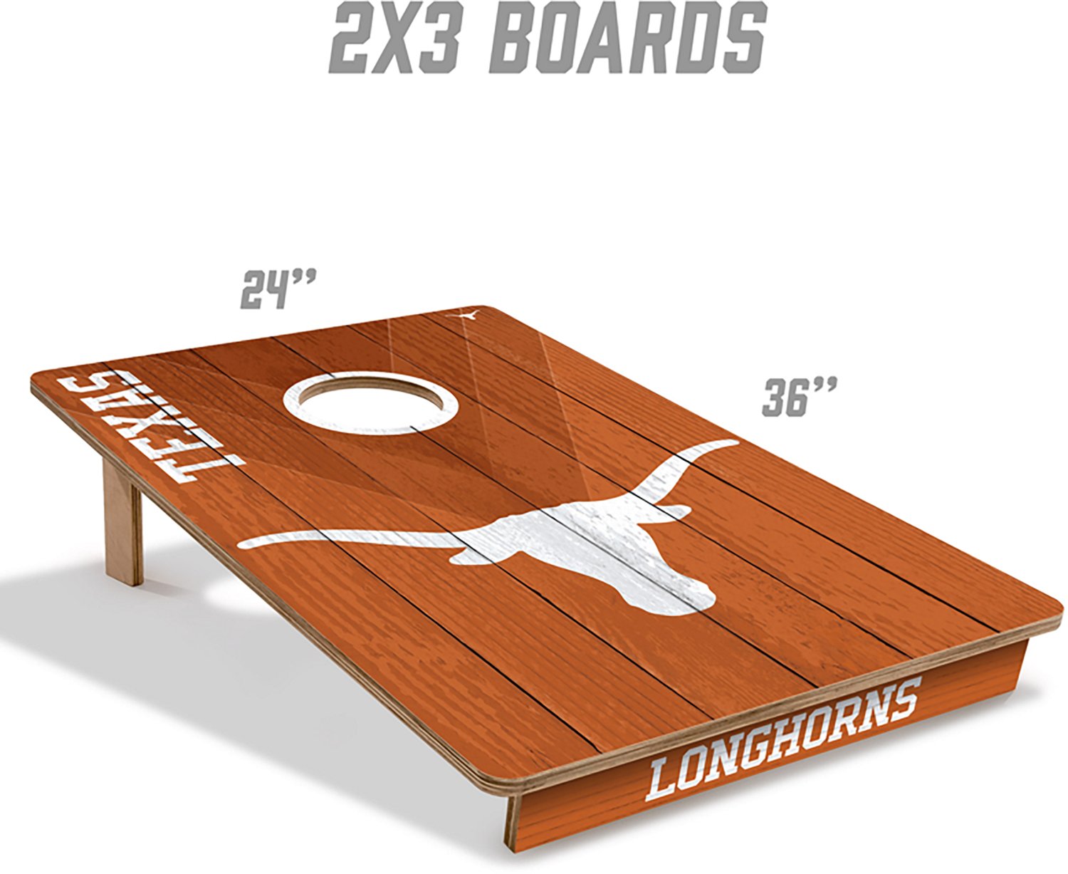 YouTheFan Texas Longhorns 2 ft x 3 ft Solid Wood Cornhole Set - view number 2