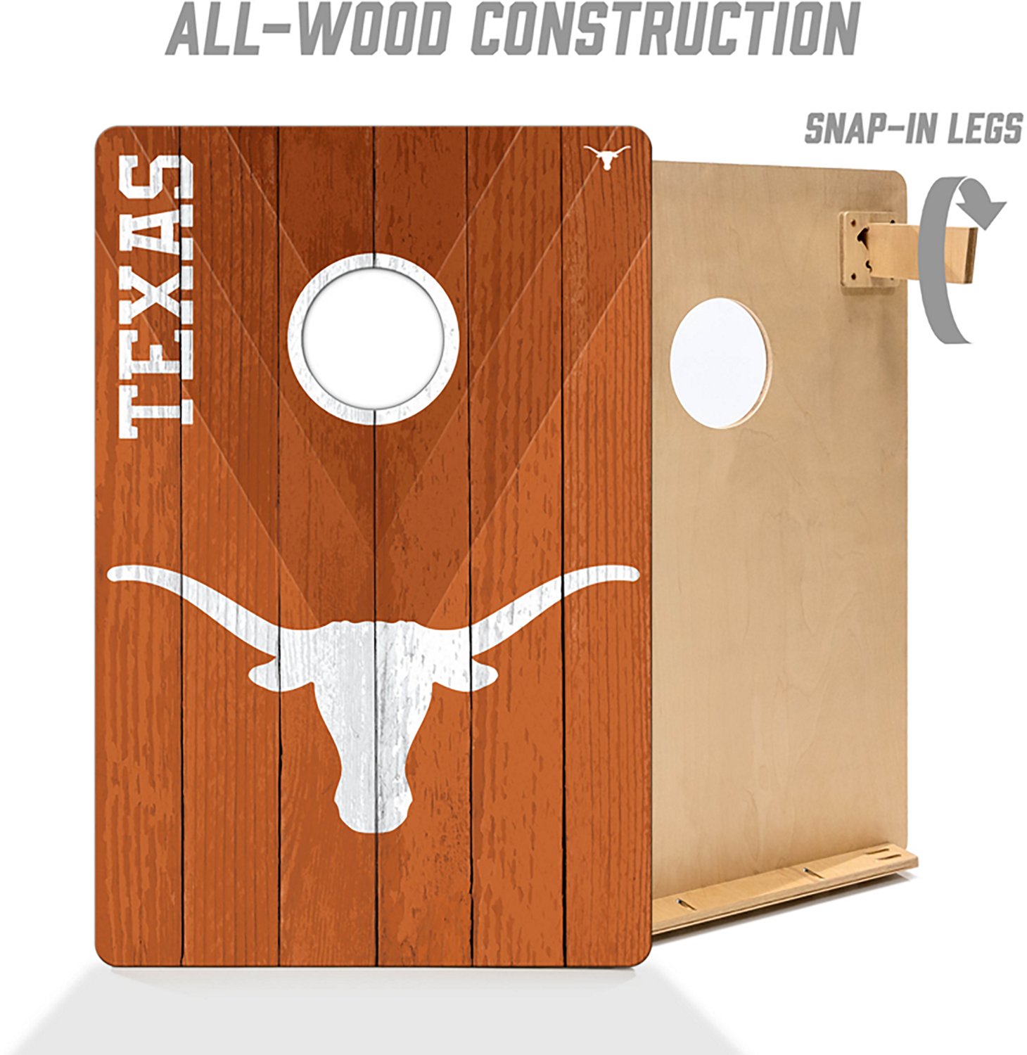YouTheFan Texas Longhorns 2 ft x 3 ft Solid Wood Cornhole Set - view number 3