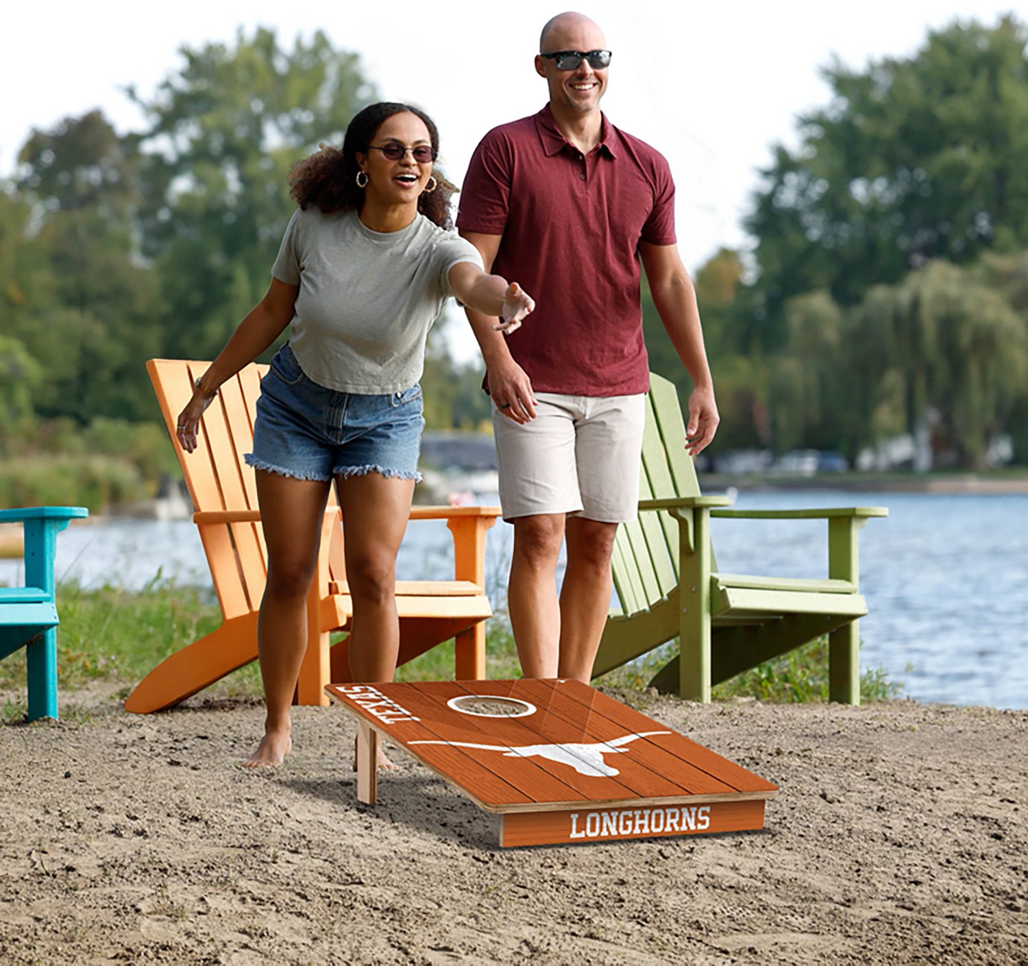 YouTheFan Texas Longhorns 2 ft x 3 ft Solid Wood Cornhole Set - view number 6