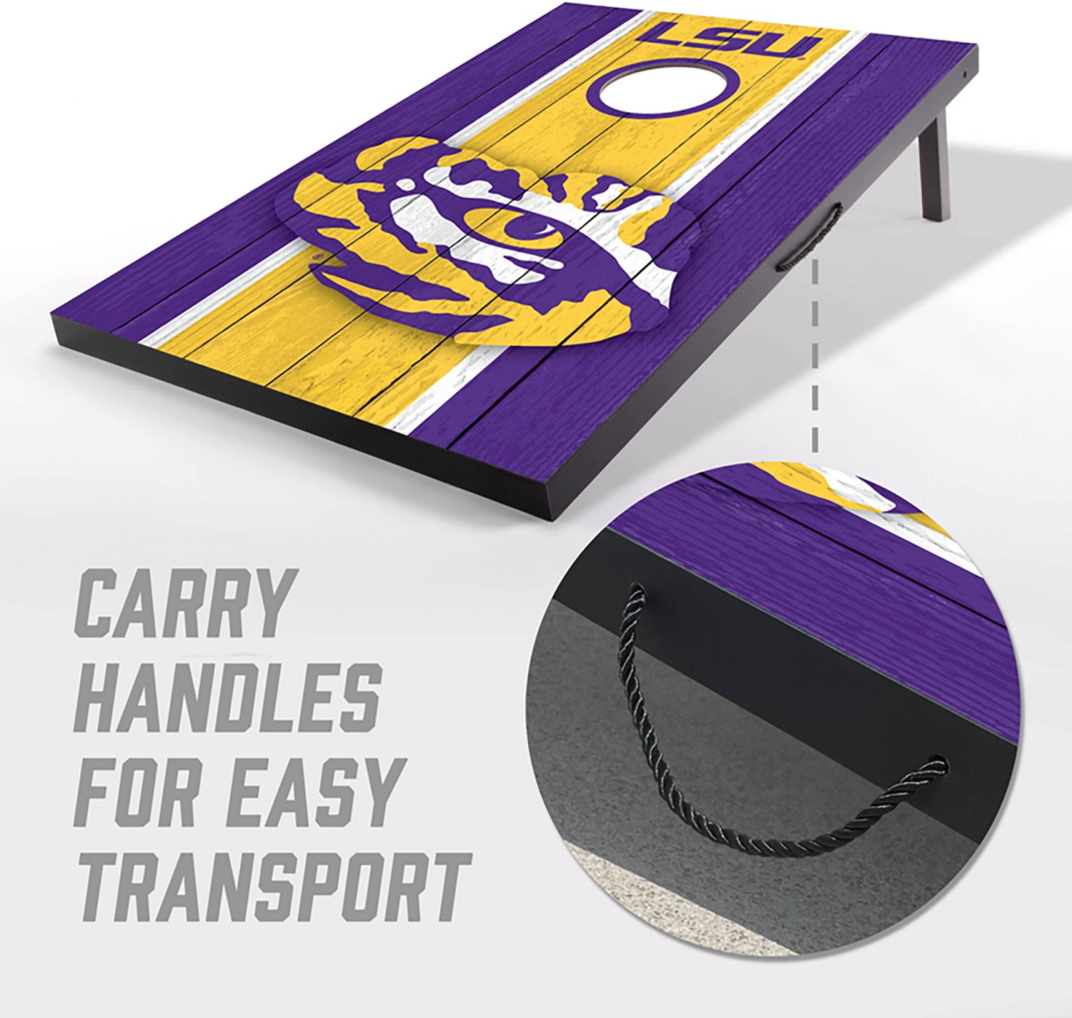 YouTheFan LSU Tigers 2 ft x 3 ft MDF Cornhole Set - view number 3