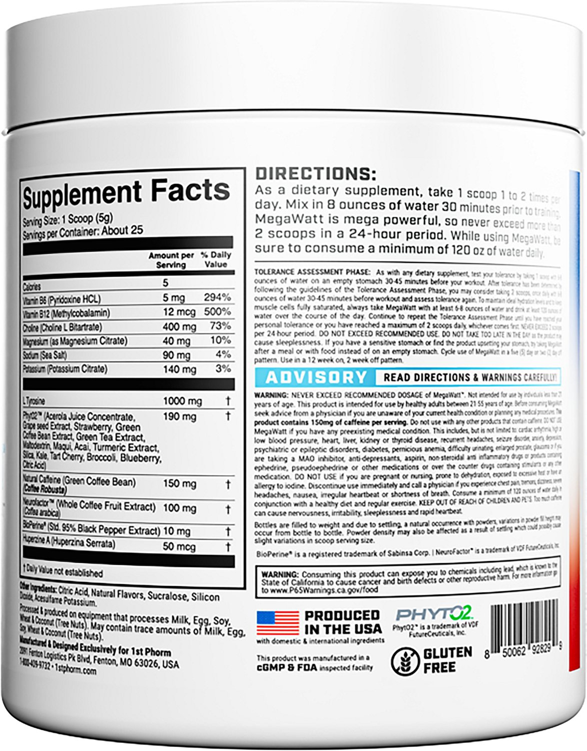 1st Phorm Cherry Blast Megawatt Preworkout Supplement 50 Servings - view number 2