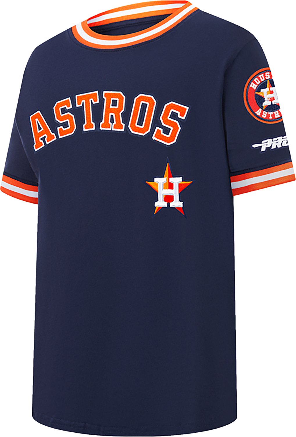 Pro Standard Boys' Houston Astros Retro Classic BB Striped Rib Short Sleeve T-shirt                                              - view number 2