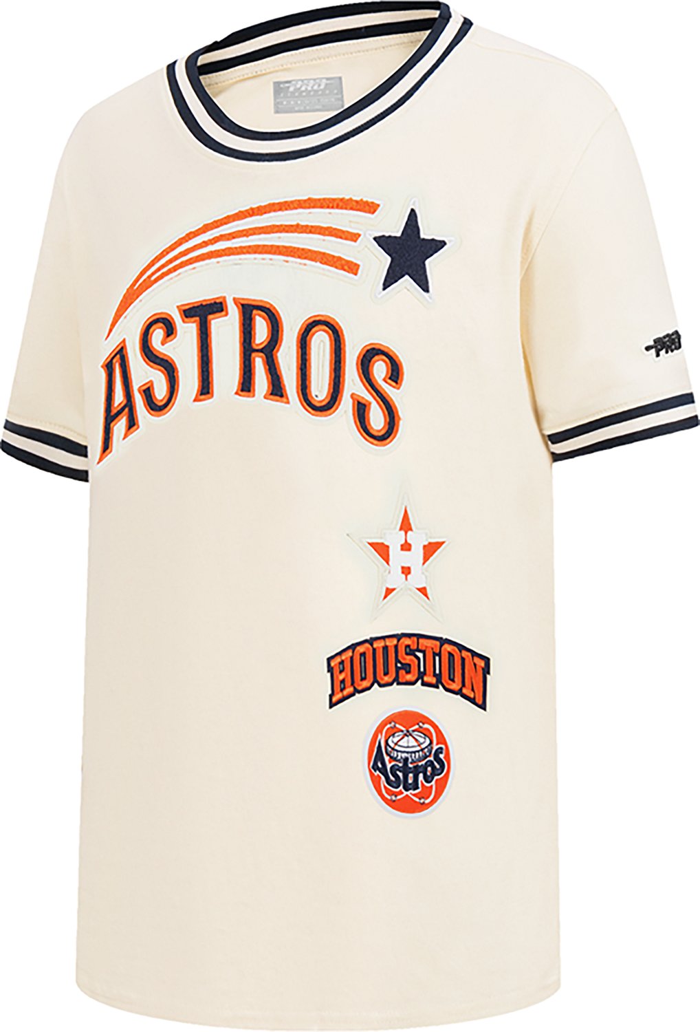 Pro Standard Boys' Houston Astros Retro Classic BB Striped Rib Short Sleeve T-shirt - view number 2