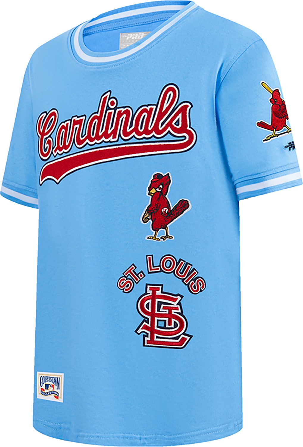 Pro Standard Boys' St. Louis Cardinals Retro Classic BB Striped Rib Short Sleeve T-shirt - view number 2