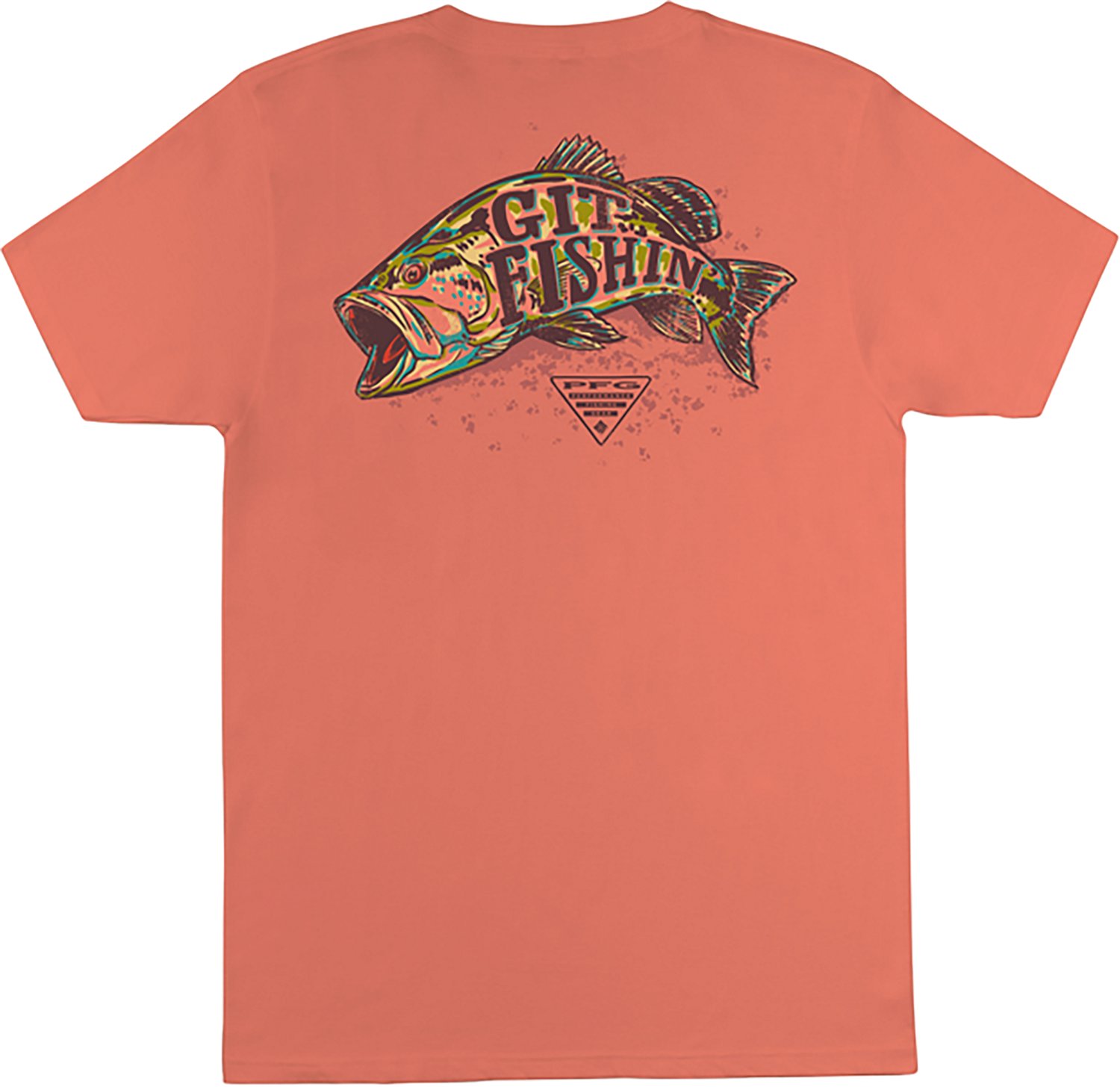T-Shirt Uomo Columbia Long Sleeve: Maglia A Maniche Lunghe In Cotone Con Logo PFG Pesca, Girocollo