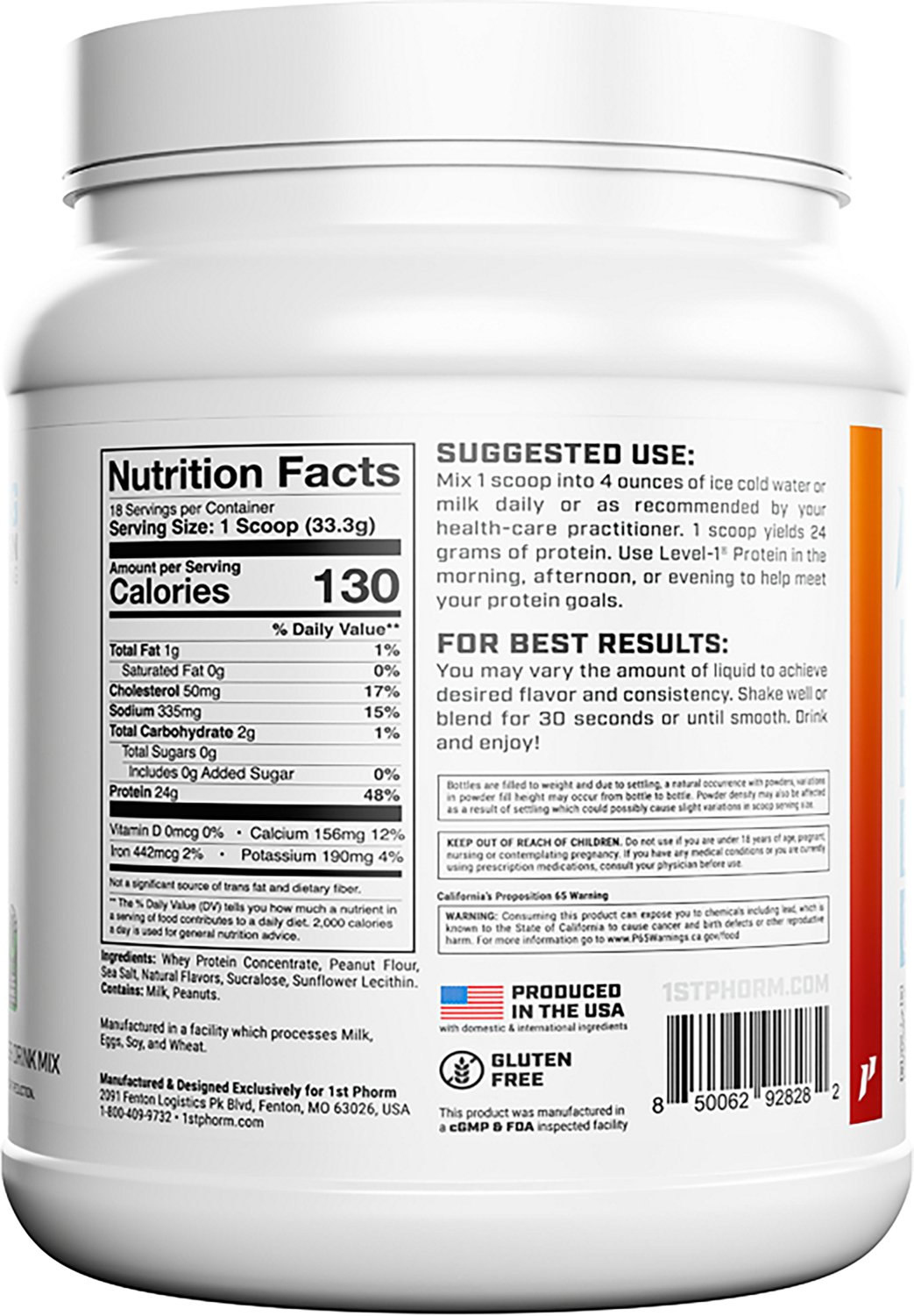 1st Phorm Level-1 Chocolate 1 lb. Protein Powder - view number 2