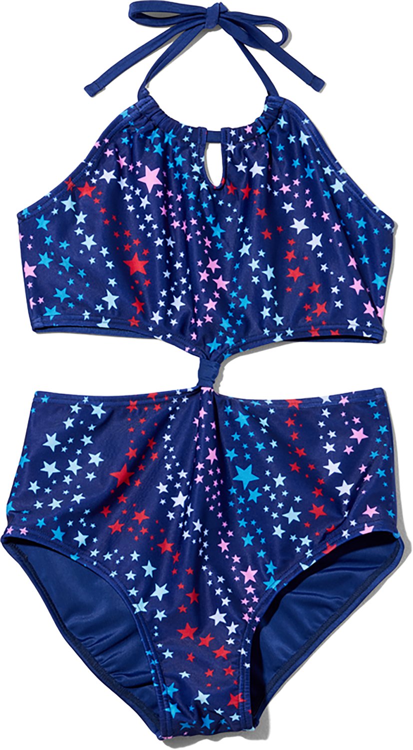 O'Rageous Girls' Star Swirl Keyhole Halter Monokini
