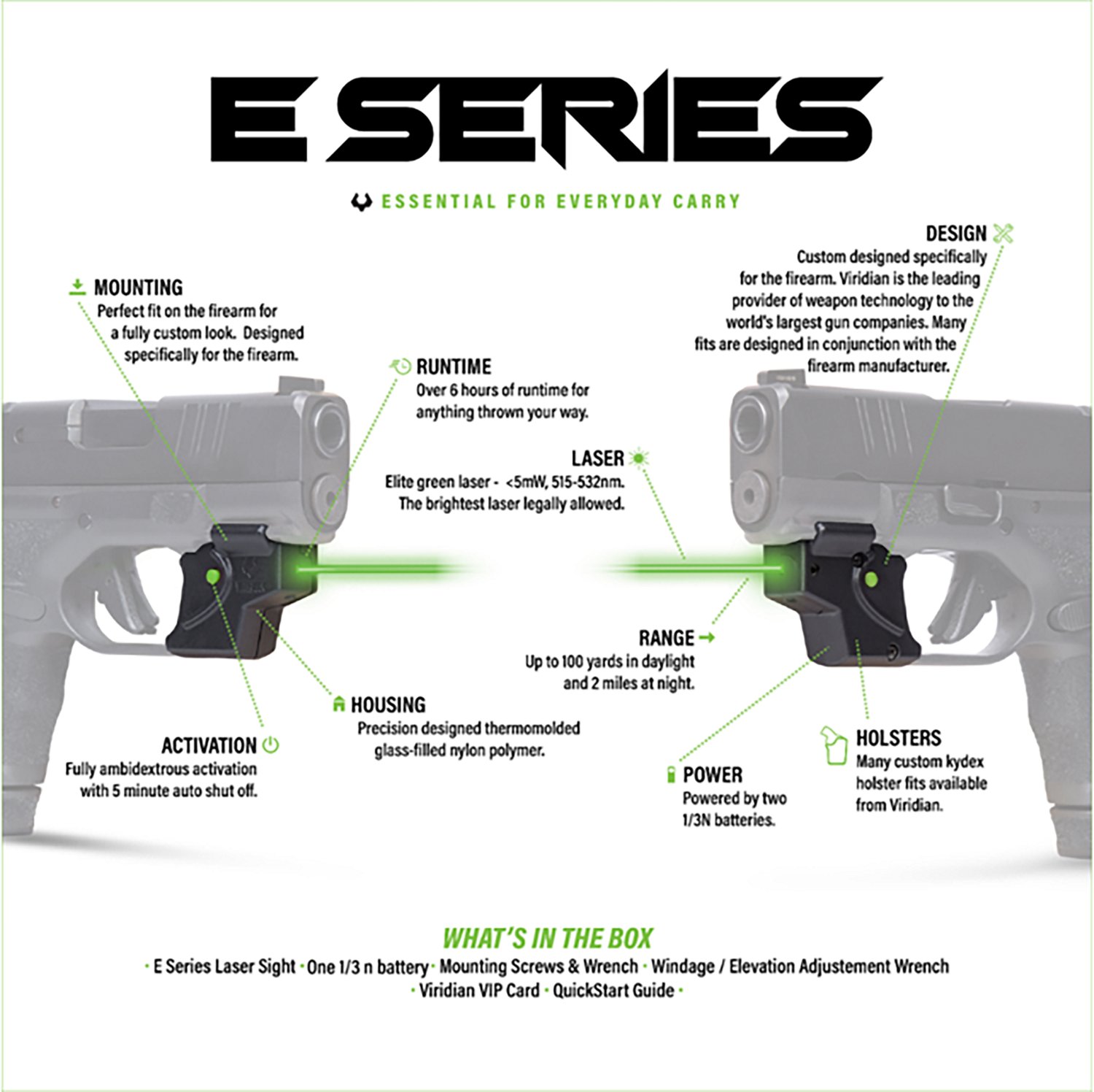 Viridian E SERIES™ Glock 17/19/34/45/47MOS/22/23/24/35 Green Laser Retail Box                                                  - view number 4