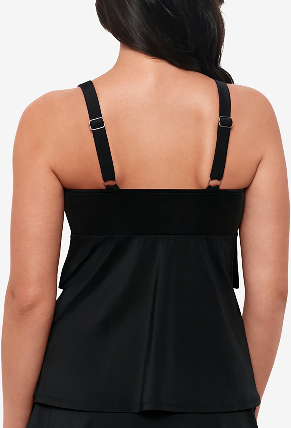 Swim Solutions Women's Solid Triple Tier Tankini Swim Top - view number 2