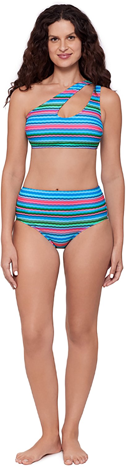 Eco Beach Women's Printed Cutout One Shoulder Swim Top - view number 4