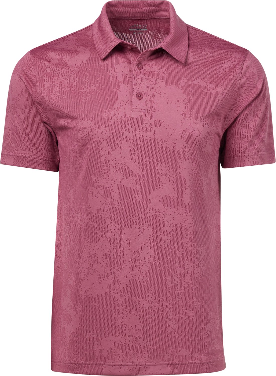 BCG Men's Golf Turbo Splash Jacquard Short Sleeve Polo Shirt