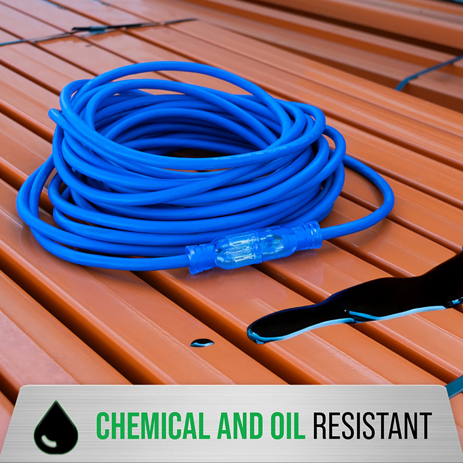 DuroMax XPX10050A Heavy Duty SJEOOW 50 Foot Gauge Blue Single Tap Extension Power Cord - view number 5