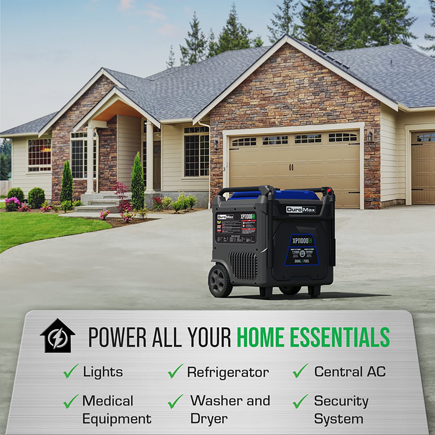 DuroMax XP11000iH 11,000 Watt Portable Duel Fuel Inverter Generator with CO Alert - view number 6