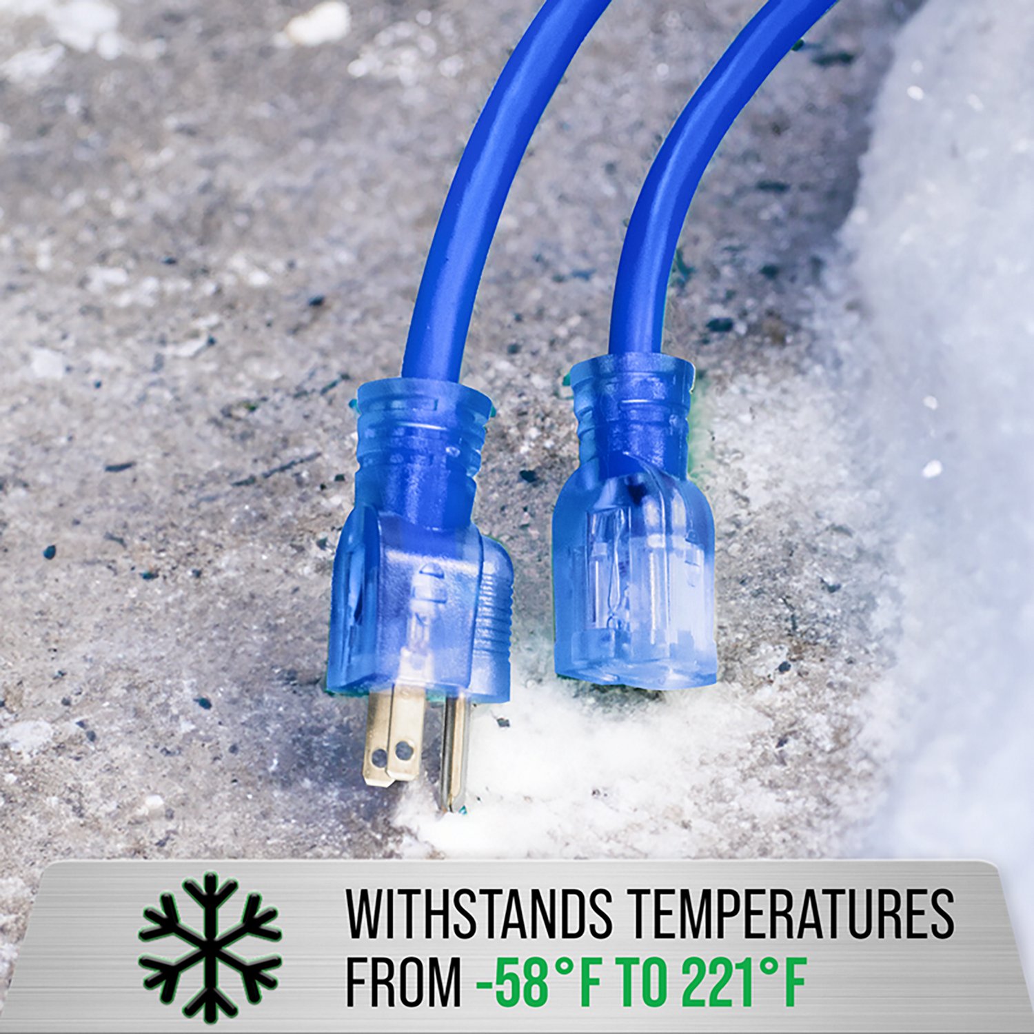 DuroMax XPX12050A Heavy Duty SJEOOW 50 Foot 12 Gauge Blue Single Tap Extension Power Cord - view number 4