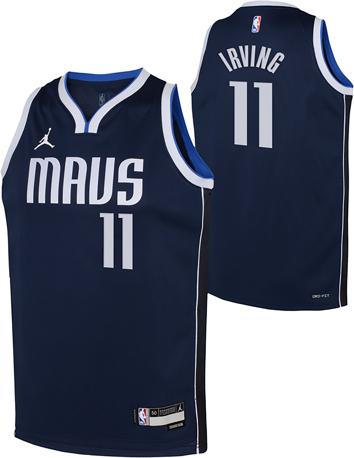 Jordan Boys' Dallas Mavericks Kyrie Irving #11 Statement Swingman Jersey - view number 3