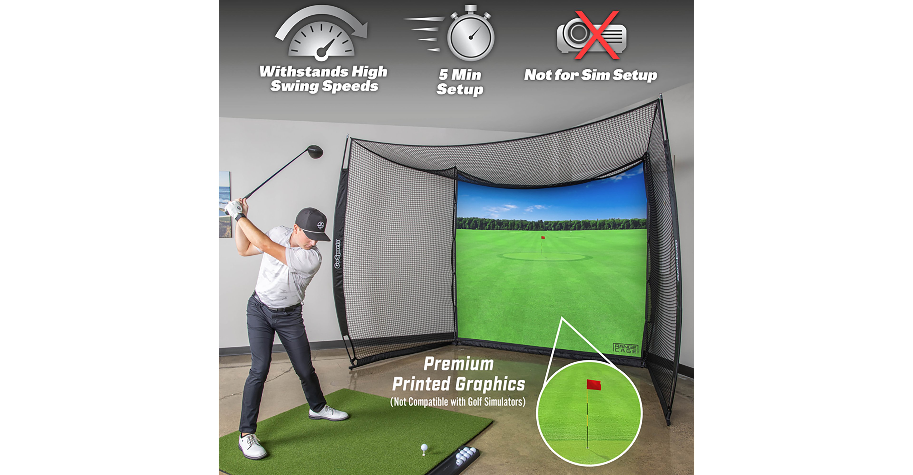 GoSports Range Cage Golf Practice Hitting Net