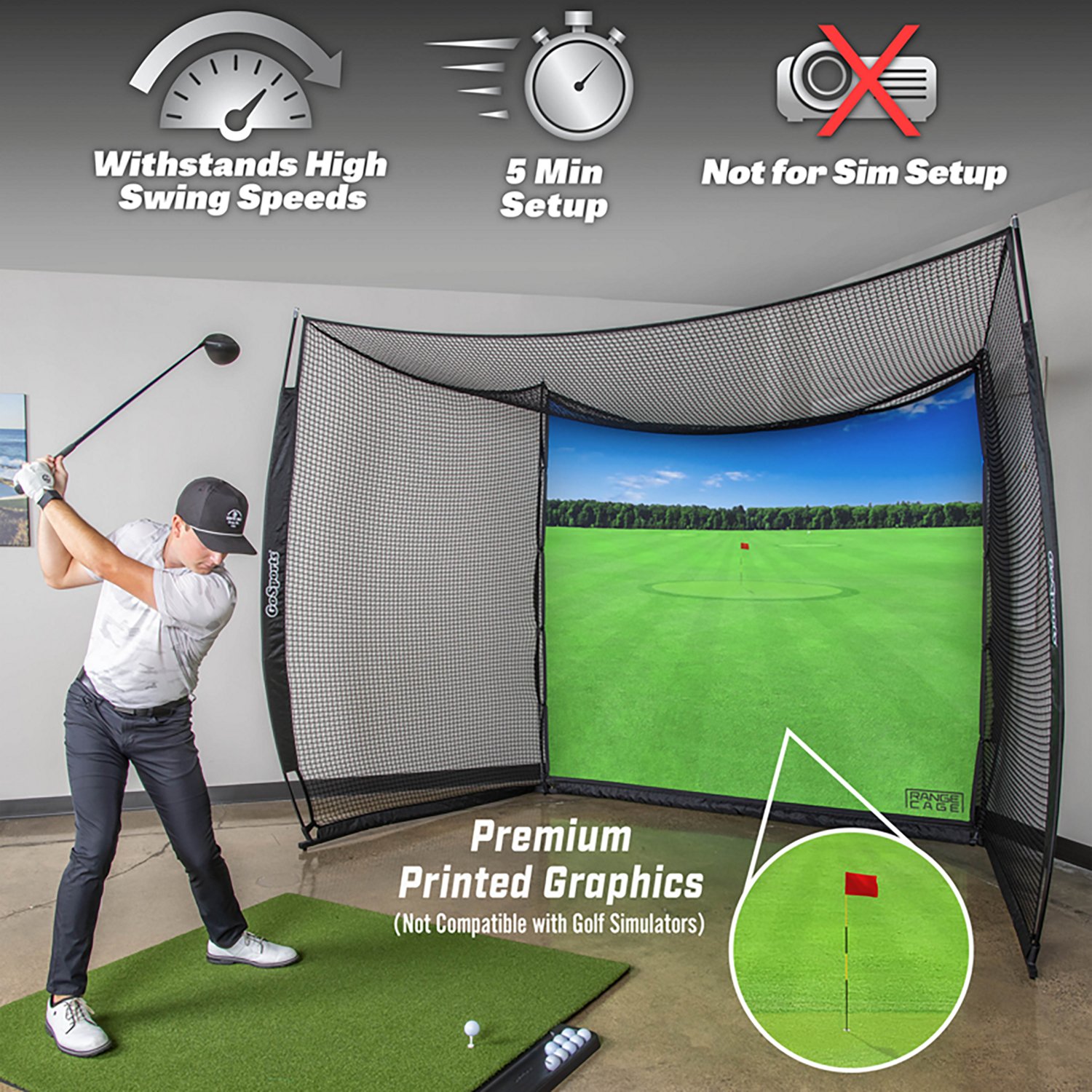 GoSports Range Cage Classic Golf Practice Hitting Net - view number 2