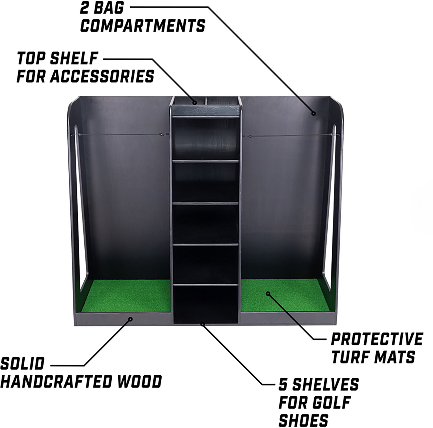 GoSports Premium Wooden Double Golf Bag Organizer Rack - view number 4