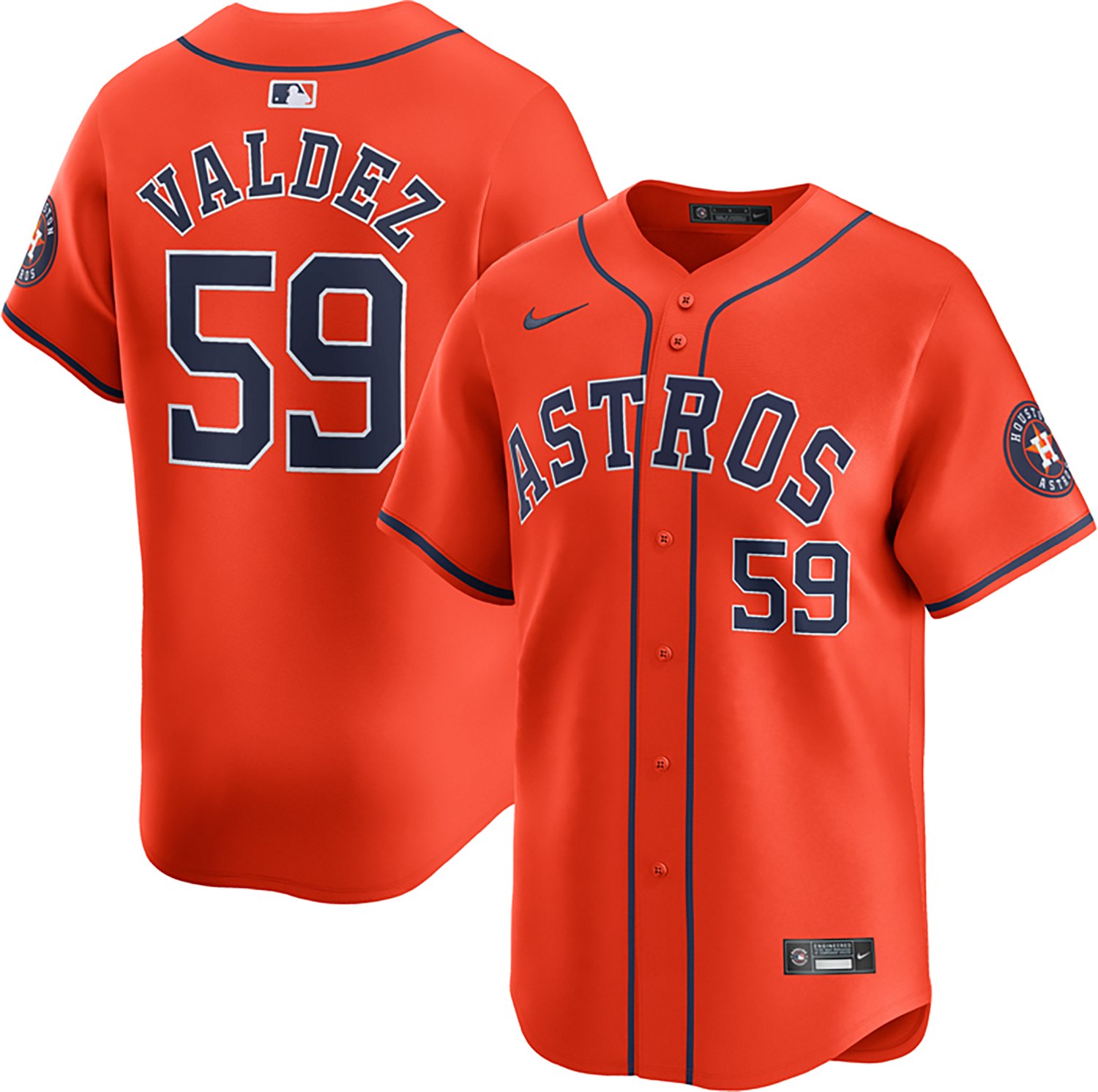 Nike Men's Houston Astros Framber Valdez Limited Name and Number Alternate Jersey                                                - view number 3