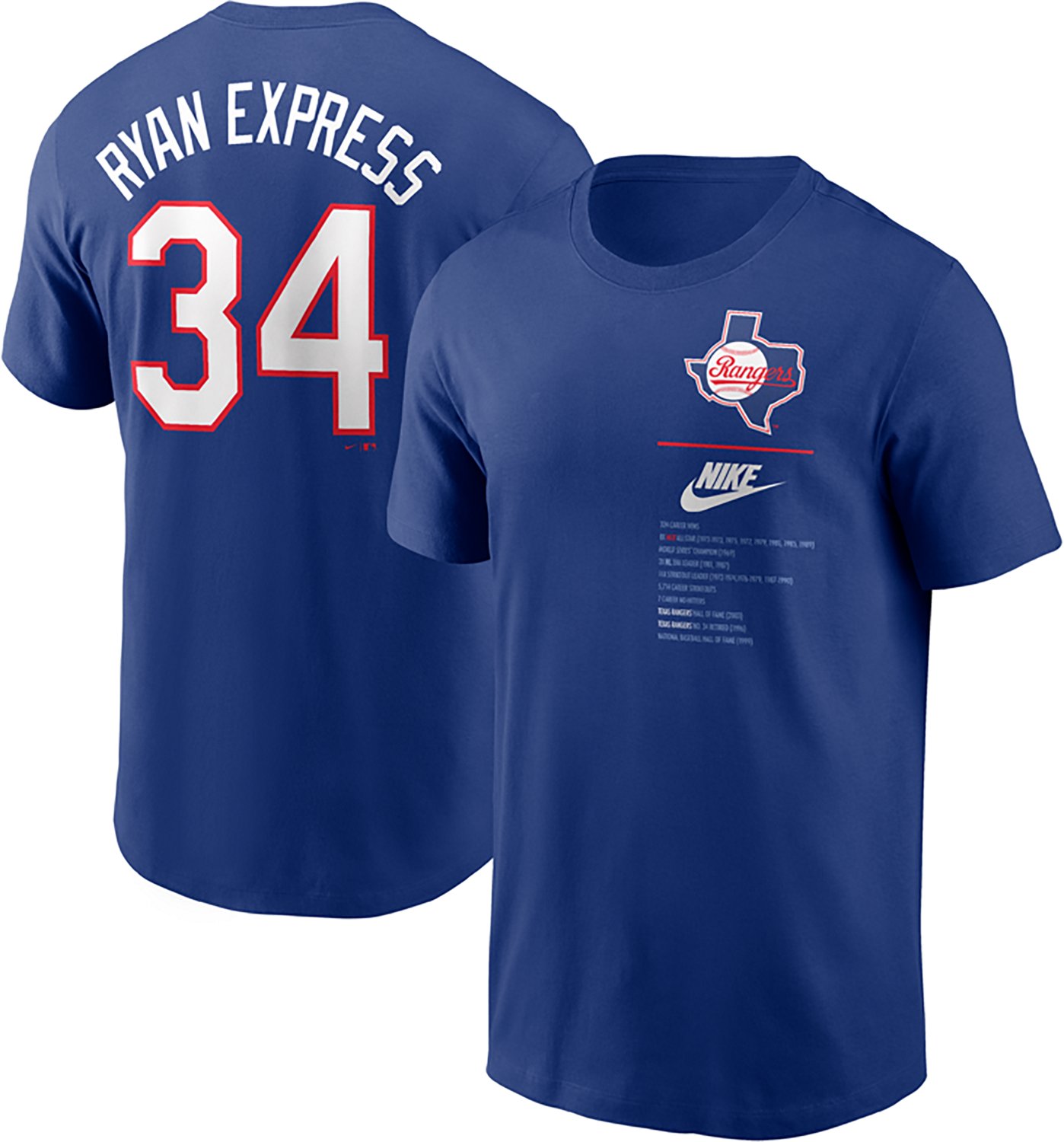 Nike Men's Rangers Nolan Ryan Name & Number T-shirt - view number 3