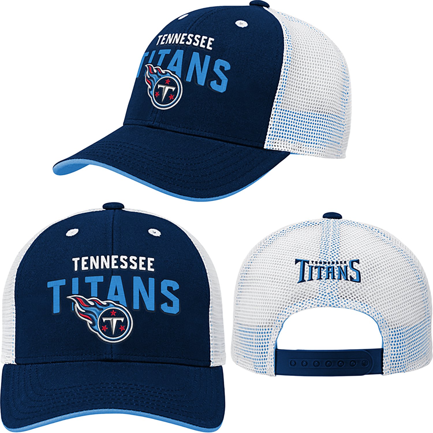 Outerstuff Boys' Tennessee Titans Core Lockup Mesh Back Adjustable Cap - view number 4